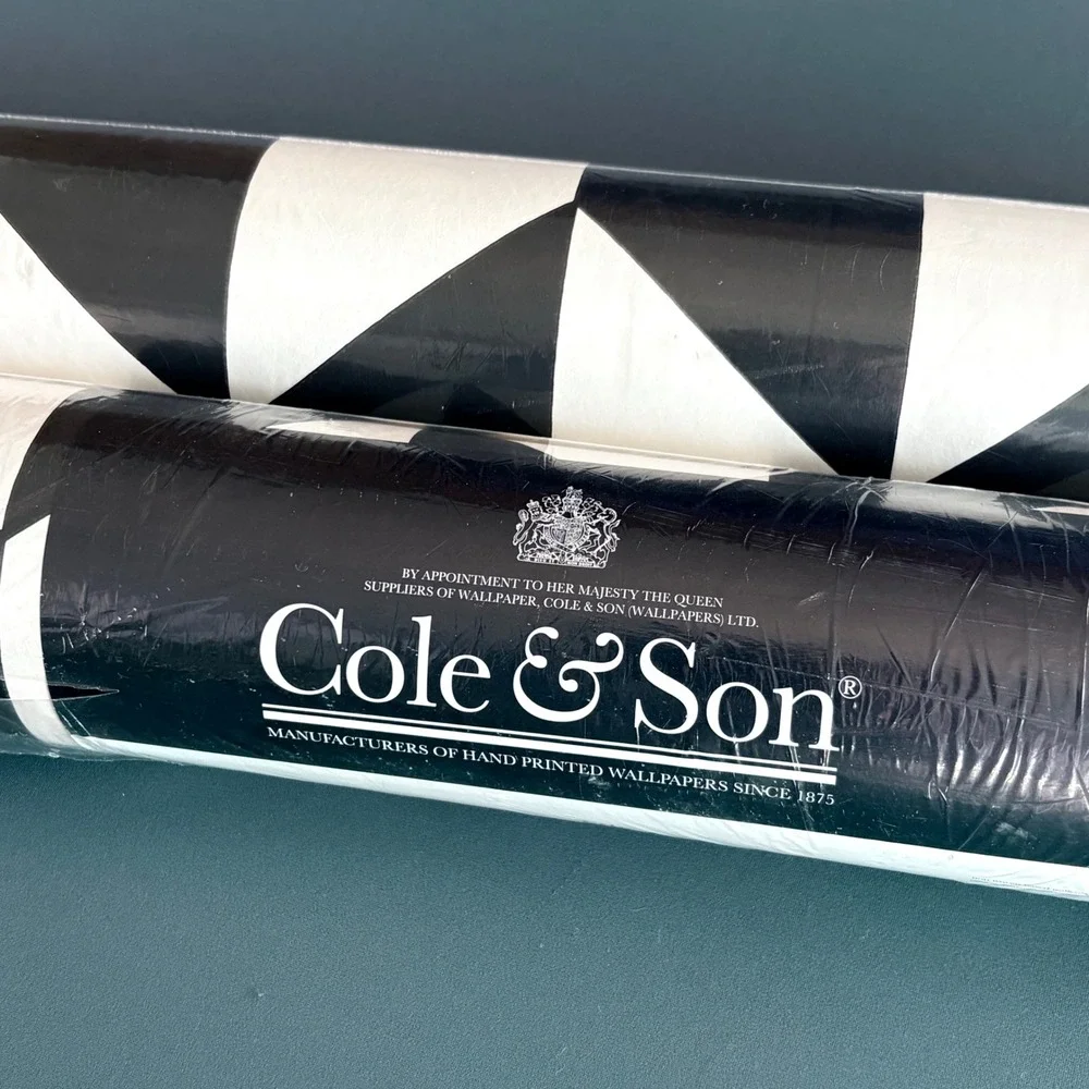 NEW Cole & Son Wallpaper | Frontier Tile 89/7028 |‎ 2 Rolls | Black Geometric II